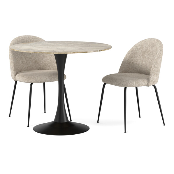 Kali - Matgrupp med 2 stolar Kiwi - Beige