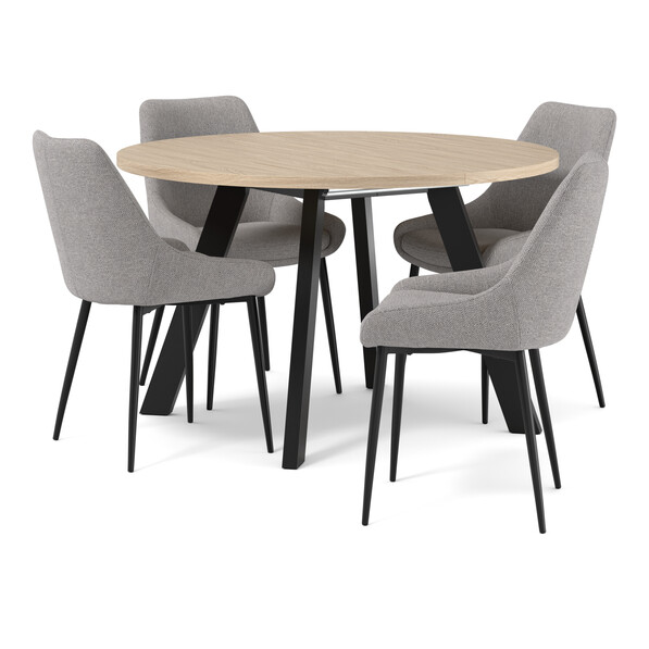 Nomad - Matgrupp med 4 stolar Leon - Grå