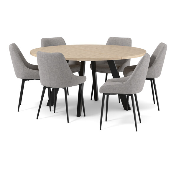 Nomad - Matgrupp med 6 stolar Leon - Grå
