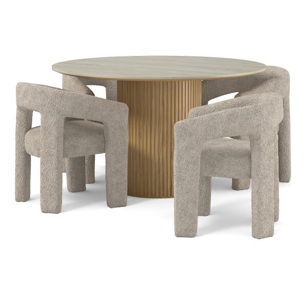 Astrid - Matgrupp med 4 karmstolar Rachel - Beige