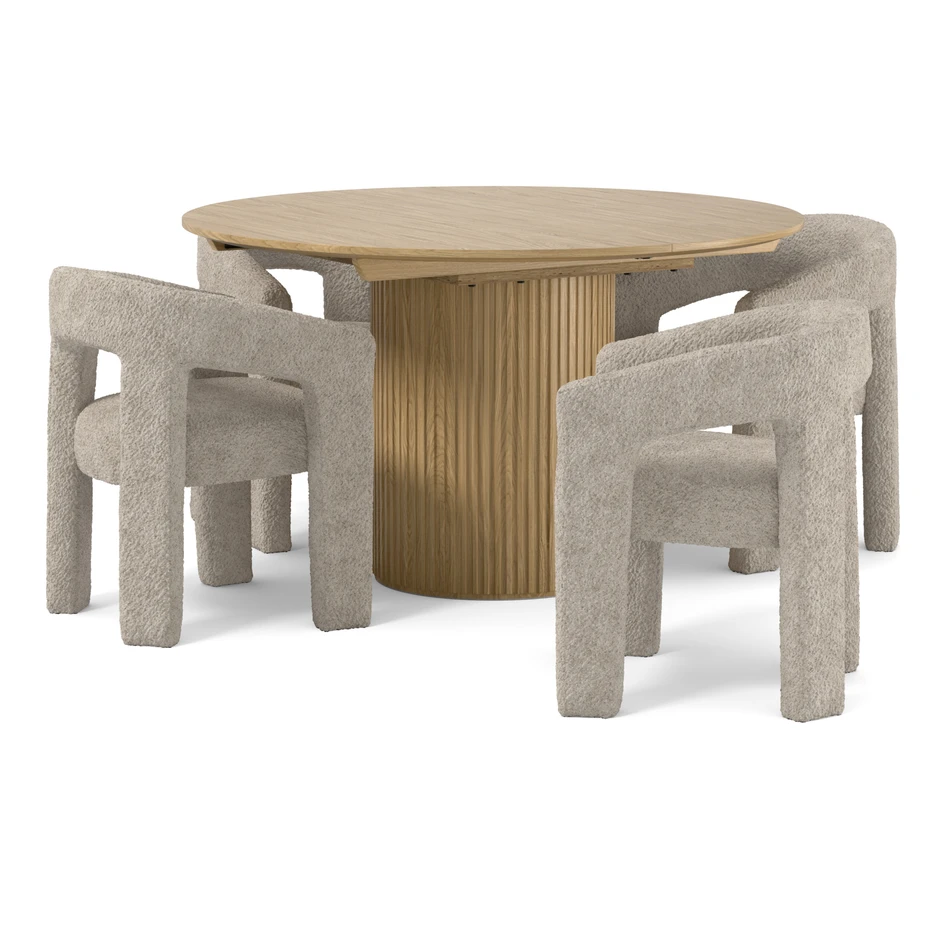 Astrid - Matgrupp med 4 karmstolar Rachel - Beige