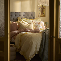 Bridgeport - Påslakanset i garnfärgad bomull med volang - inspiration