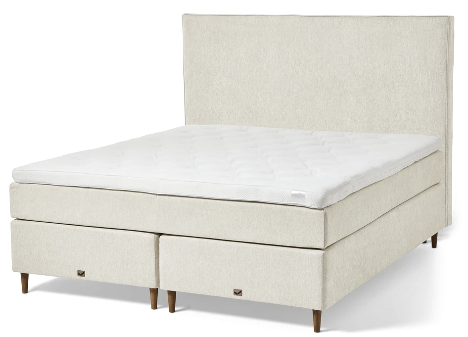 Active Exclusive - Kontinentalsäng, dubbelsäng med bäddmadrass och slät sänggavel - Beige