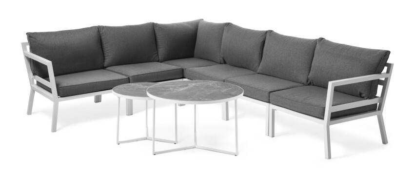 Maxime/Encore - Utesoffa med satsbord - Vit