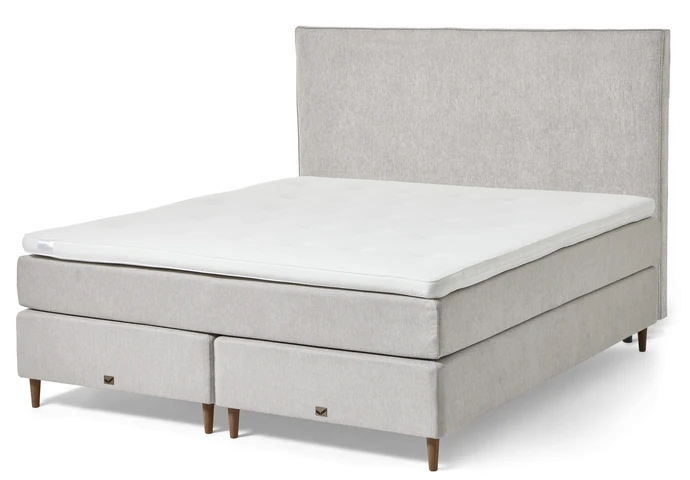 Active, Kontinentalsäng, dubbelsäng med bäddmadrass och slät sänggavel