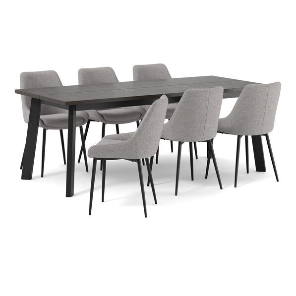 Nomad - Matgrupp med 6 stolar Leon - Grå