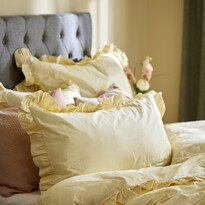 Bridgeport - Örngott till hotellkudde i garnfärgad bomull med volang, 50x90 cm  - inspiration