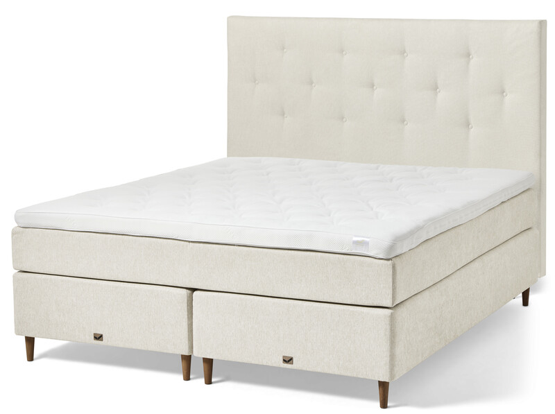 Active Exclusive - Kontinentalsäng, dubbelsäng med bäddmadrass och pikerad sänggavel - Beige