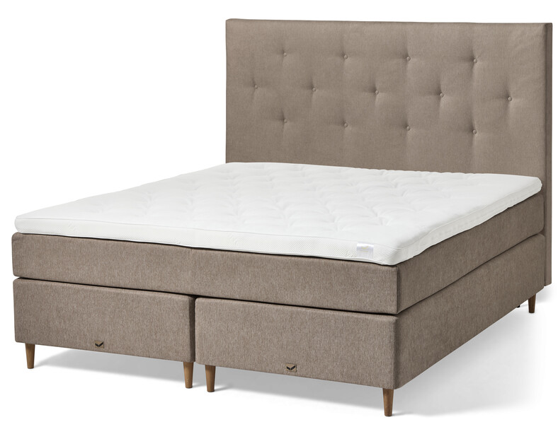 Active Exclusive - Kontinentalsäng, dubbelsäng med bäddmadrass och pikerad sänggavel - Brun