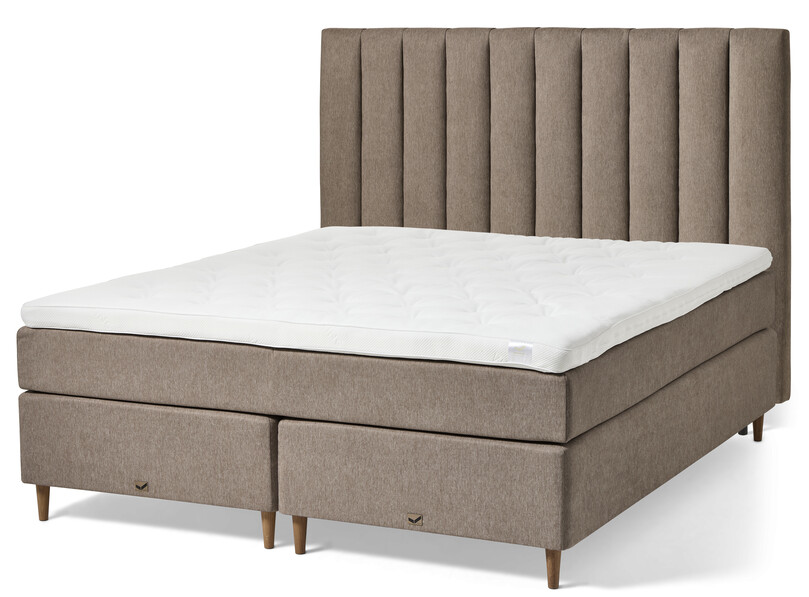 Active Exclusive - Kontinentalsäng, dubbelsäng med bäddmadrass och välvd sänggavel - Brun