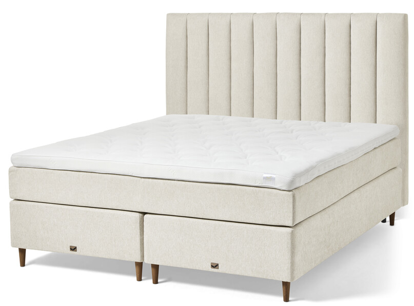 Active Exclusive - Kontinentalsäng, dubbelsäng med bäddmadrass och välvd sänggavel - Beige