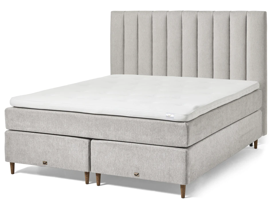 Active Comfort - Kontinentalsäng, dubbelsäng med bäddmadrass och välvd sänggavel - Grå