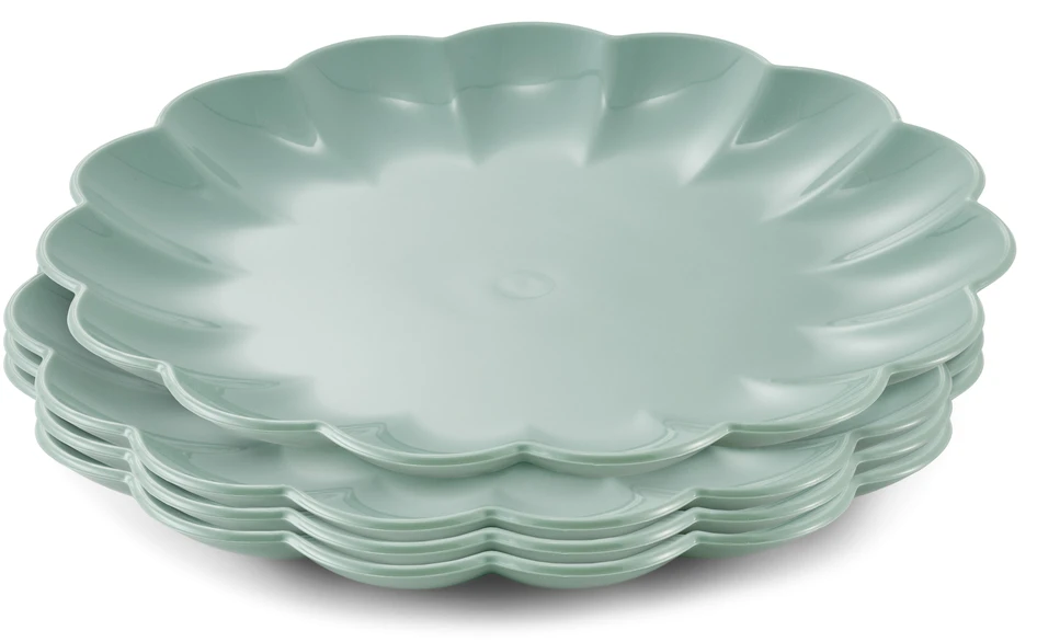 Blossom - Tallrik 4-pack, Ø 22 cm - Grön