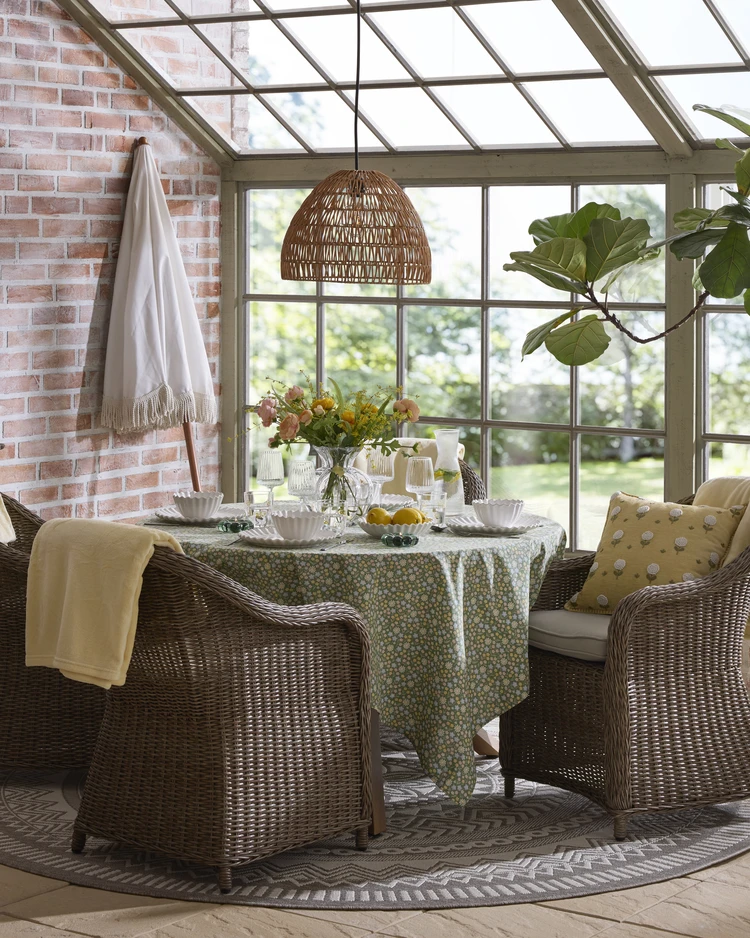 Enerum - Flatvävd matta, inom-/utomhus, Ø 160 cm - inspiration