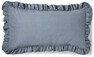 Bridgeport - Örngott till hotellkudde i garnfärgad bomull med volang, 50x90 cm  - Blå