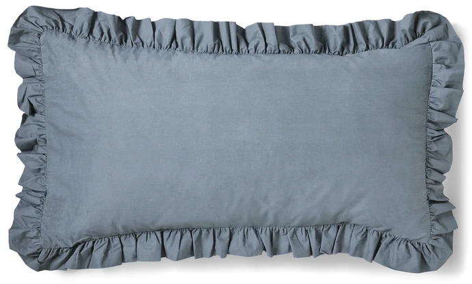 Bridgeport, Örngott till hotellkudde i garnfärgad bomull med volang, 50x90 cm