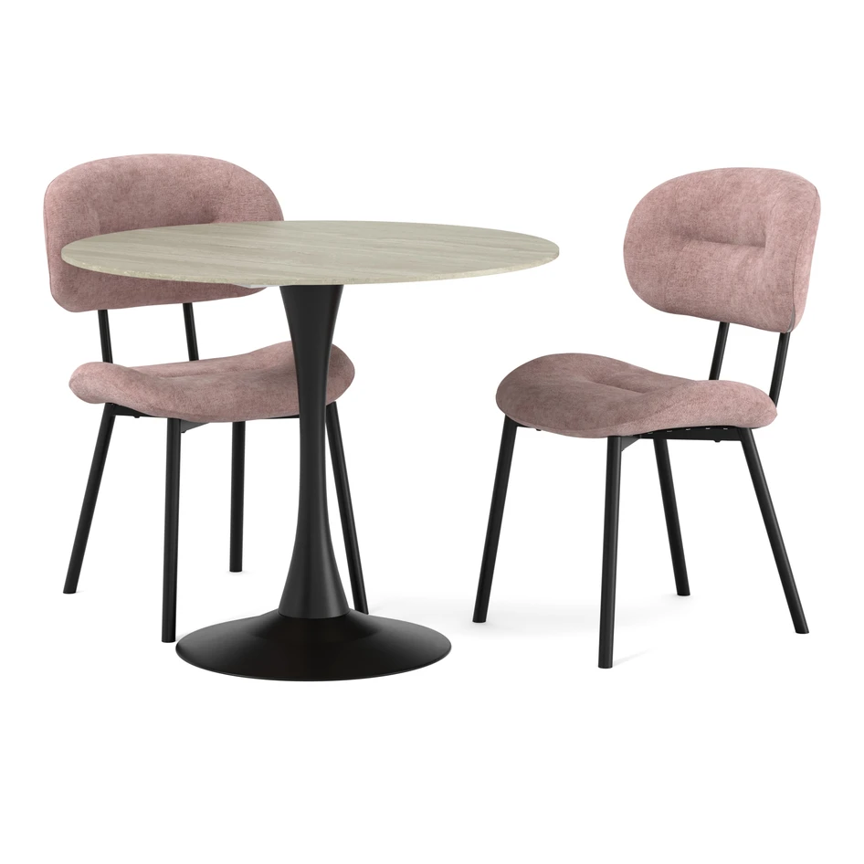Kali - Matgrupp med 2 stolar Carol - Rosa