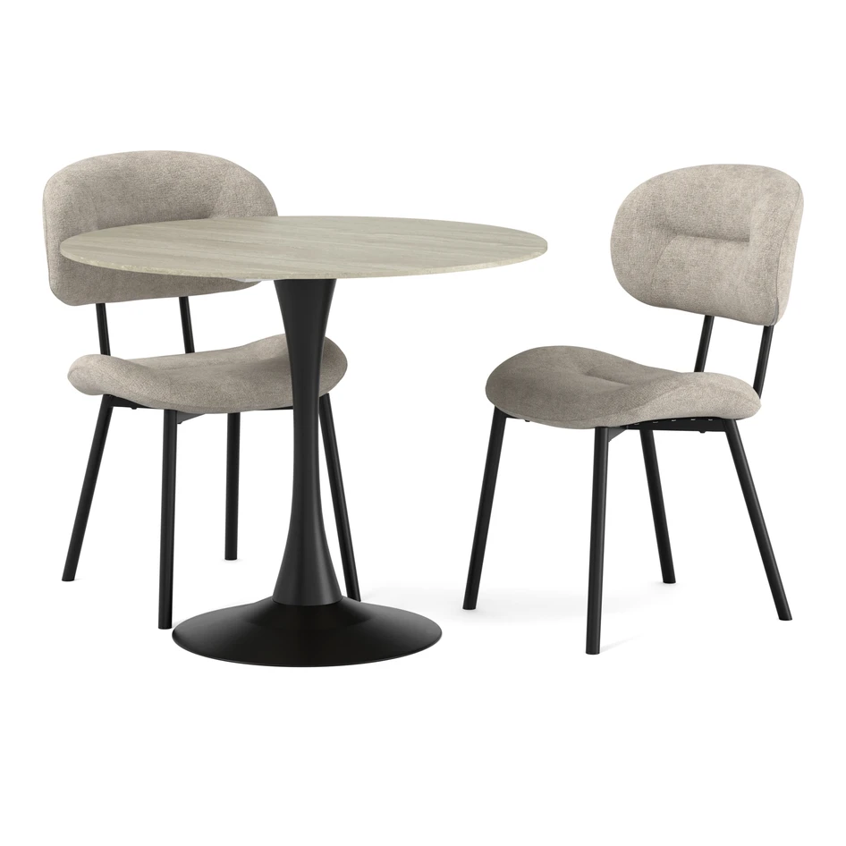 Kali - Matgrupp med 2 stolar Carol - Beige