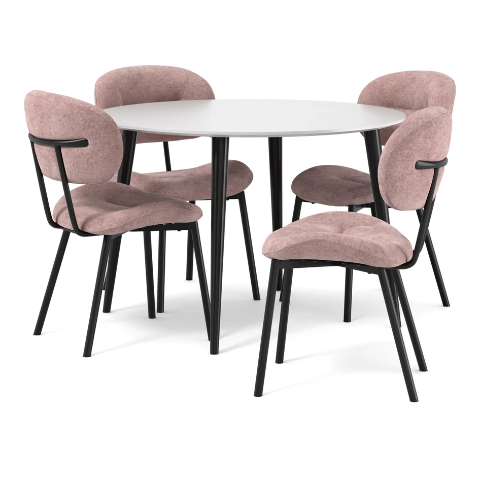 Plaine - Matgrupp med 4 stolar Carol - Rosa