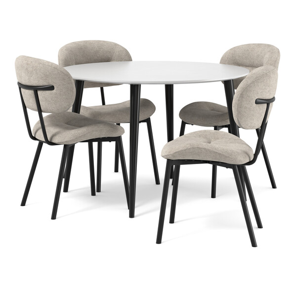 Plaine - Matgrupp med 4 stolar Carol - Beige