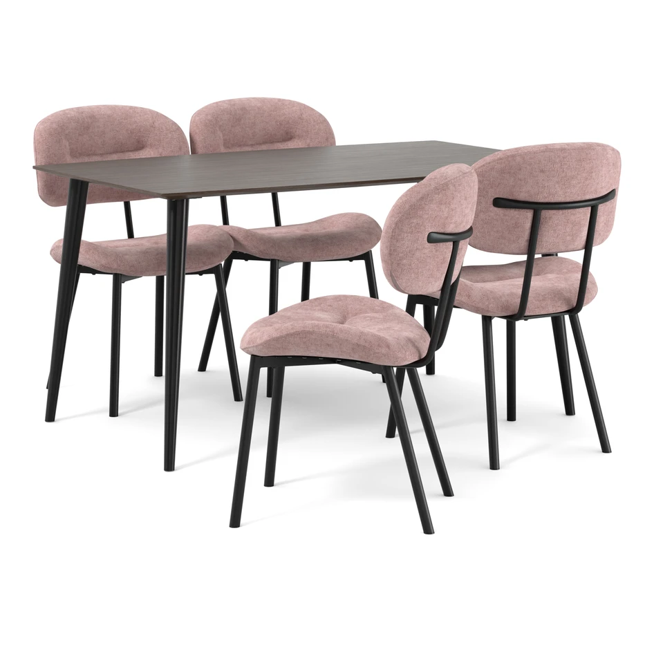 Plaine - Matgrupp med 4 stolar Carol - Rosa