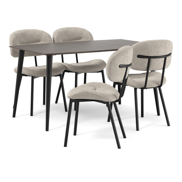 Plaine - Matgrupp med 4 stolar Carol - Beige