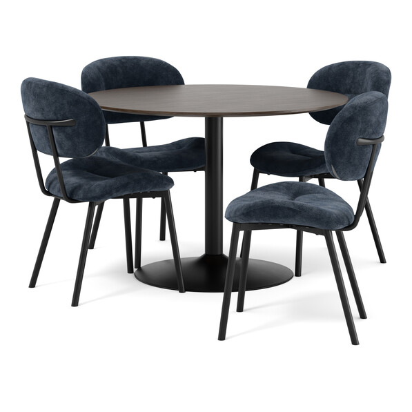 Plaine - Matgrupp med 4 stolar Carol - Blå
