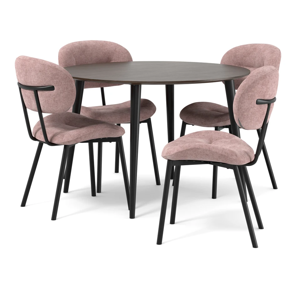 Plaine - Matgrupp med 4 stolar Carol - Rosa