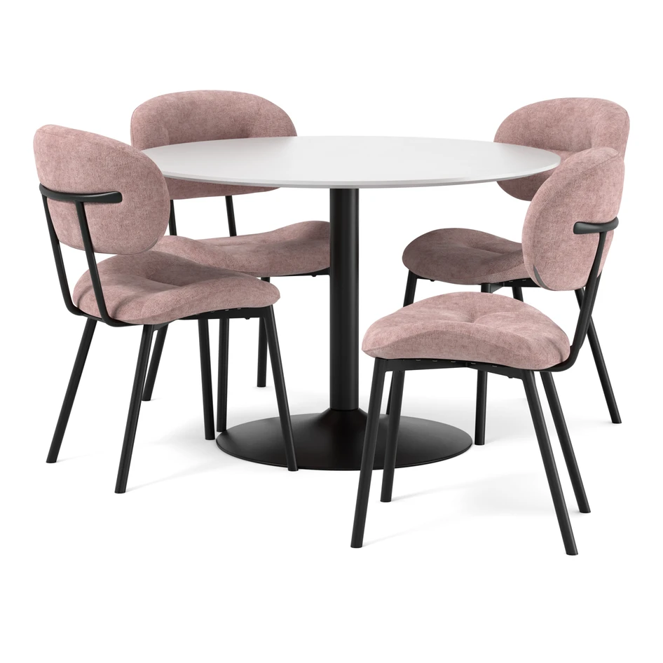Plaine - Matgrupp med 4 stolar Carol - Rosa