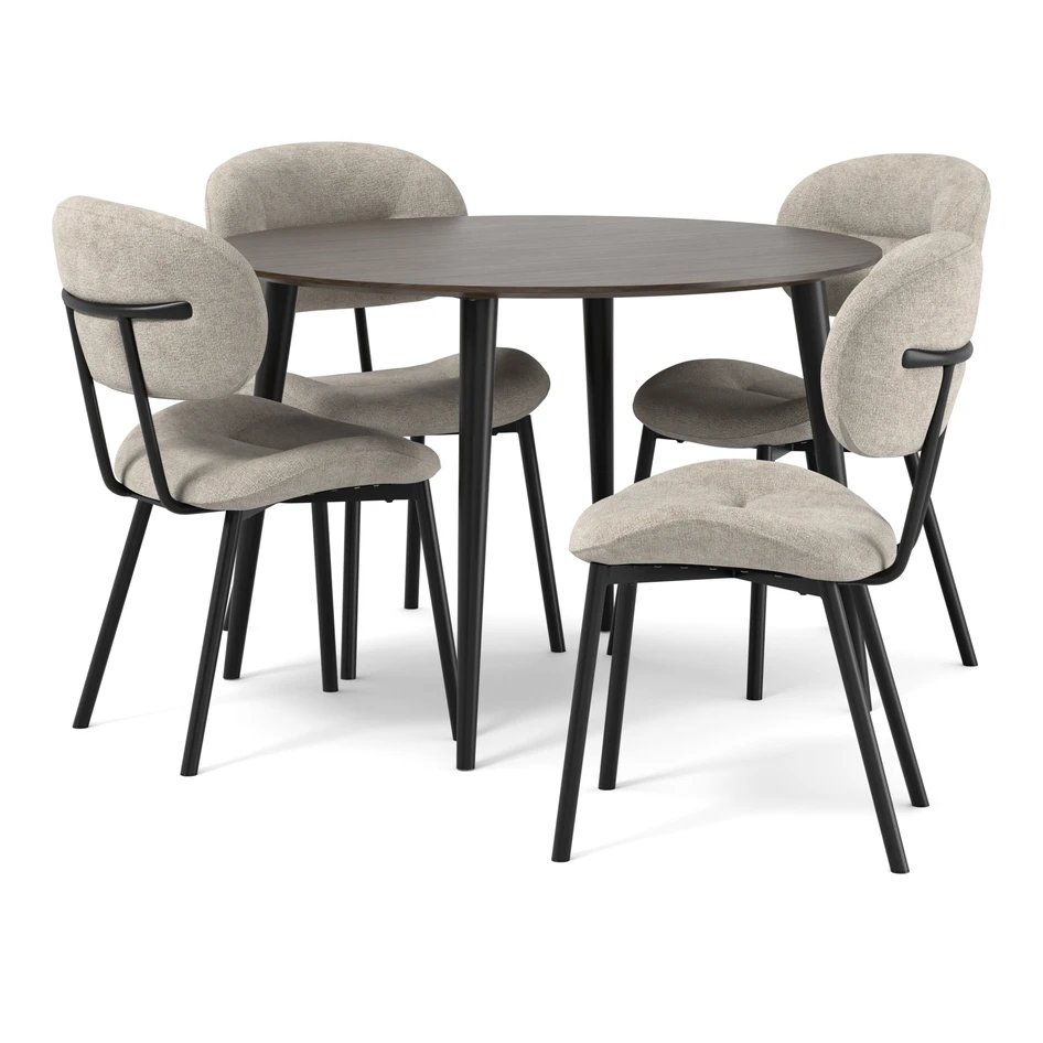 Plaine - Matgrupp med 4 stolar Carol - Beige