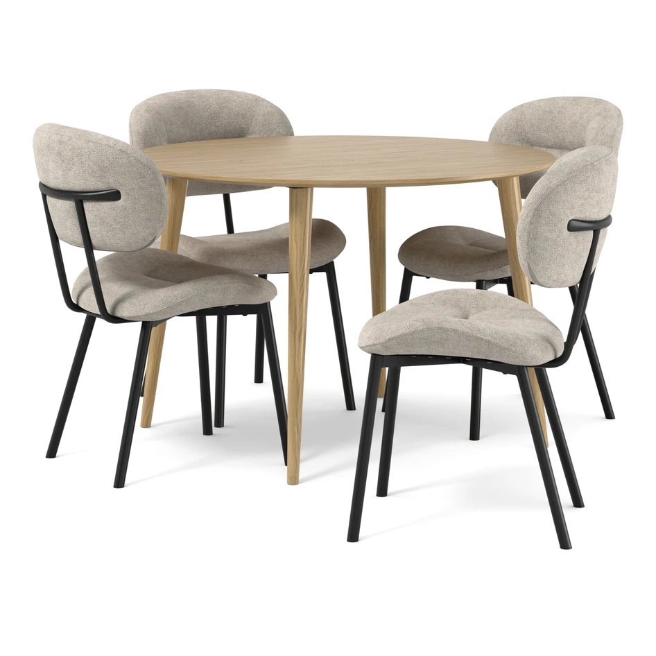 Plaine - Matgrupp med 4 stolar Carol - Beige