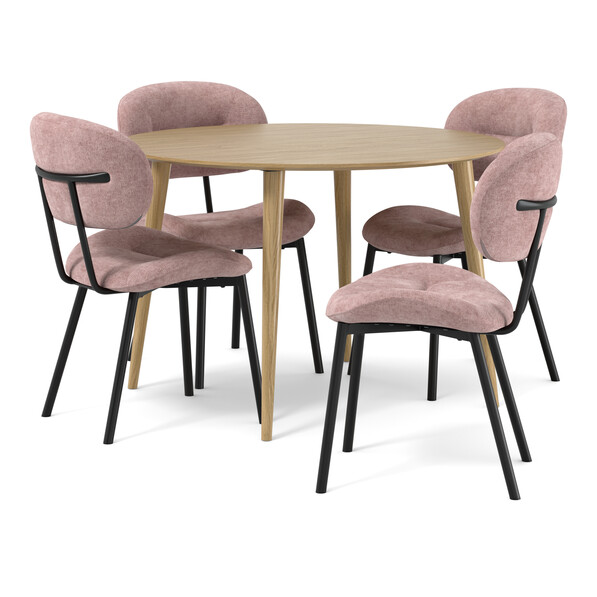Plaine - Matgrupp med 4 stolar Carol - Rosa