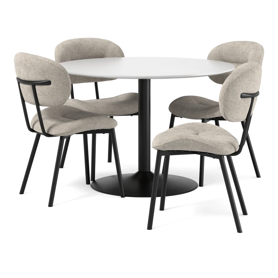 Plaine - Matgrupp med 4 stolar Carol - Beige