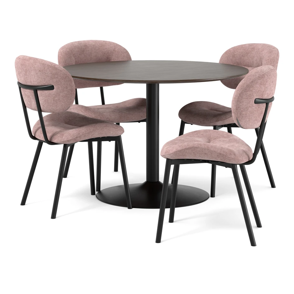 Plaine - Matgrupp med 4 stolar Carol - Rosa