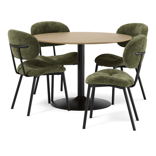 Plaine - Matgrupp med 4 stolar Carol - Grön