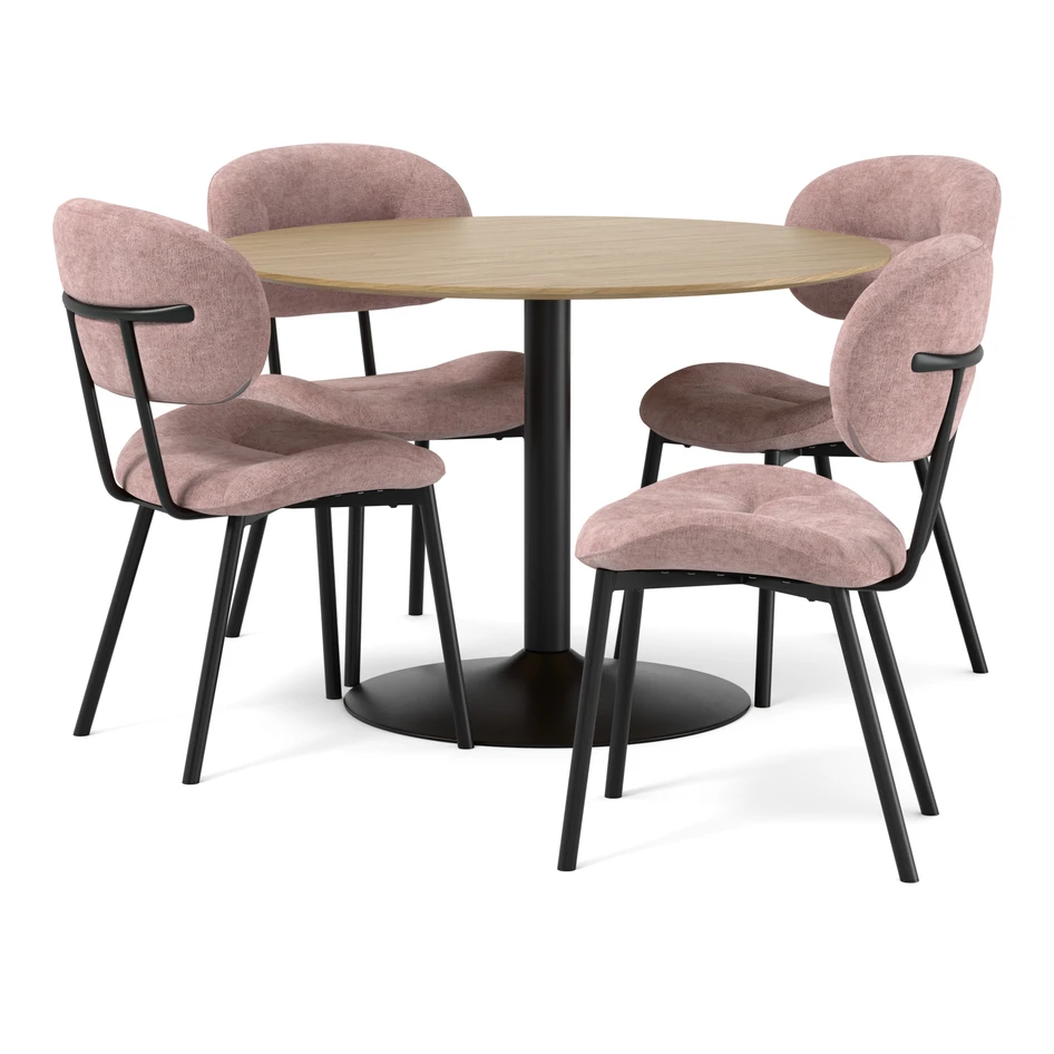 Plaine - Matgrupp med 4 stolar Carol - Rosa