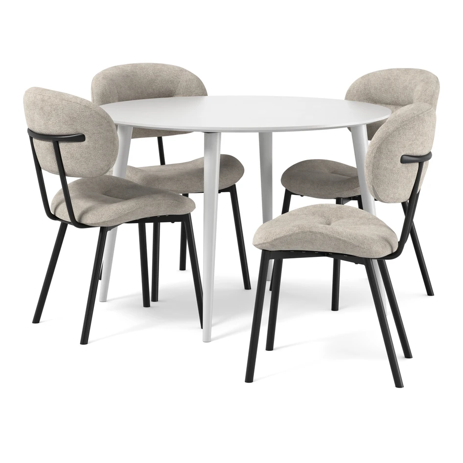 Plaine - Matgrupp med 4 stolar Carol - Beige