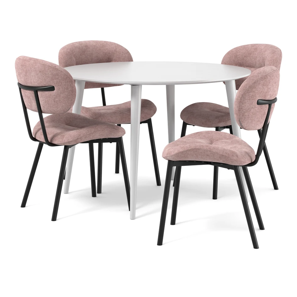 Plaine - Matgrupp med 4 stolar Carol - Rosa