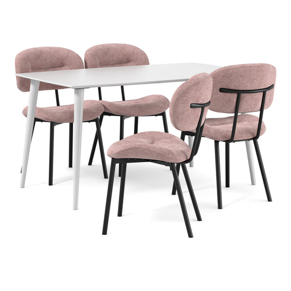 Plaine - Matgrupp med 4 stolar Carol - Rosa
