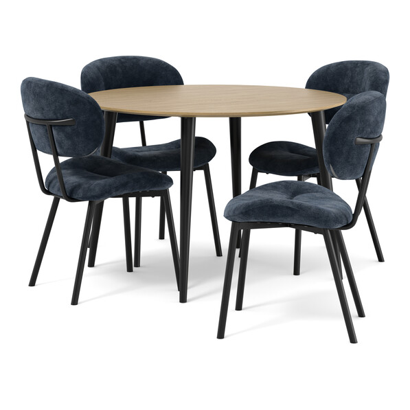 Plaine - Matgrupp med 4 stolar Carol - Blå
