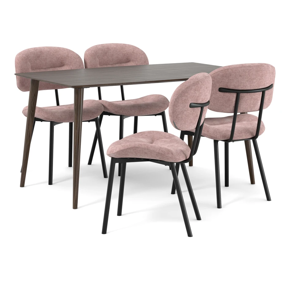 Plaine - Matgrupp med 4 stolar Carol - Rosa