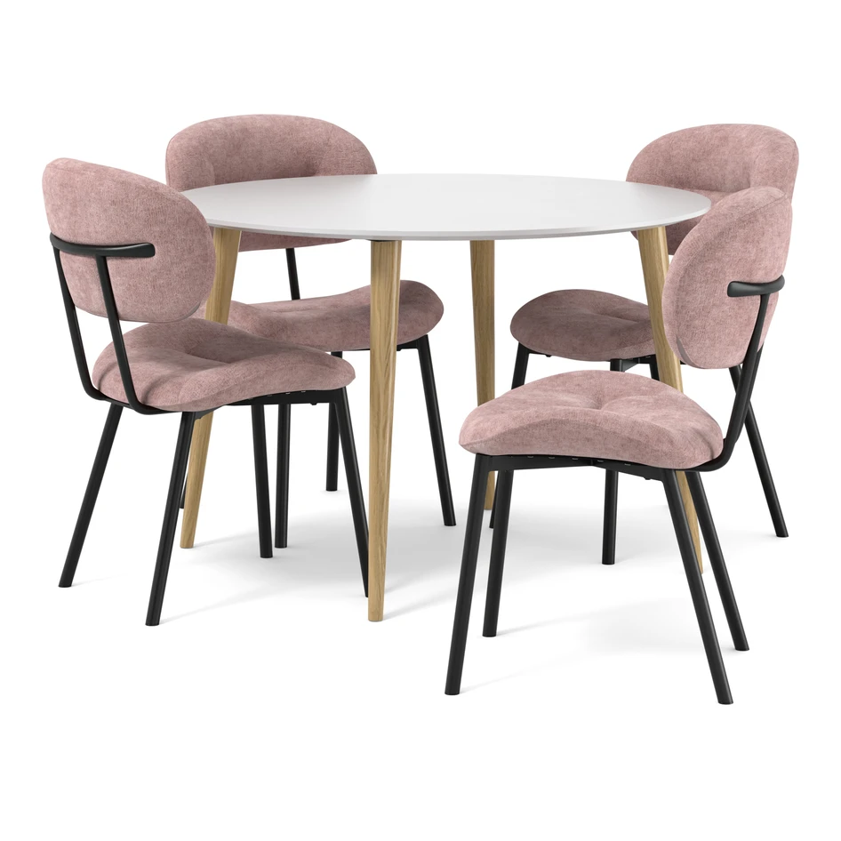 Plaine - Matgrupp med 4 stolar Carol - Rosa