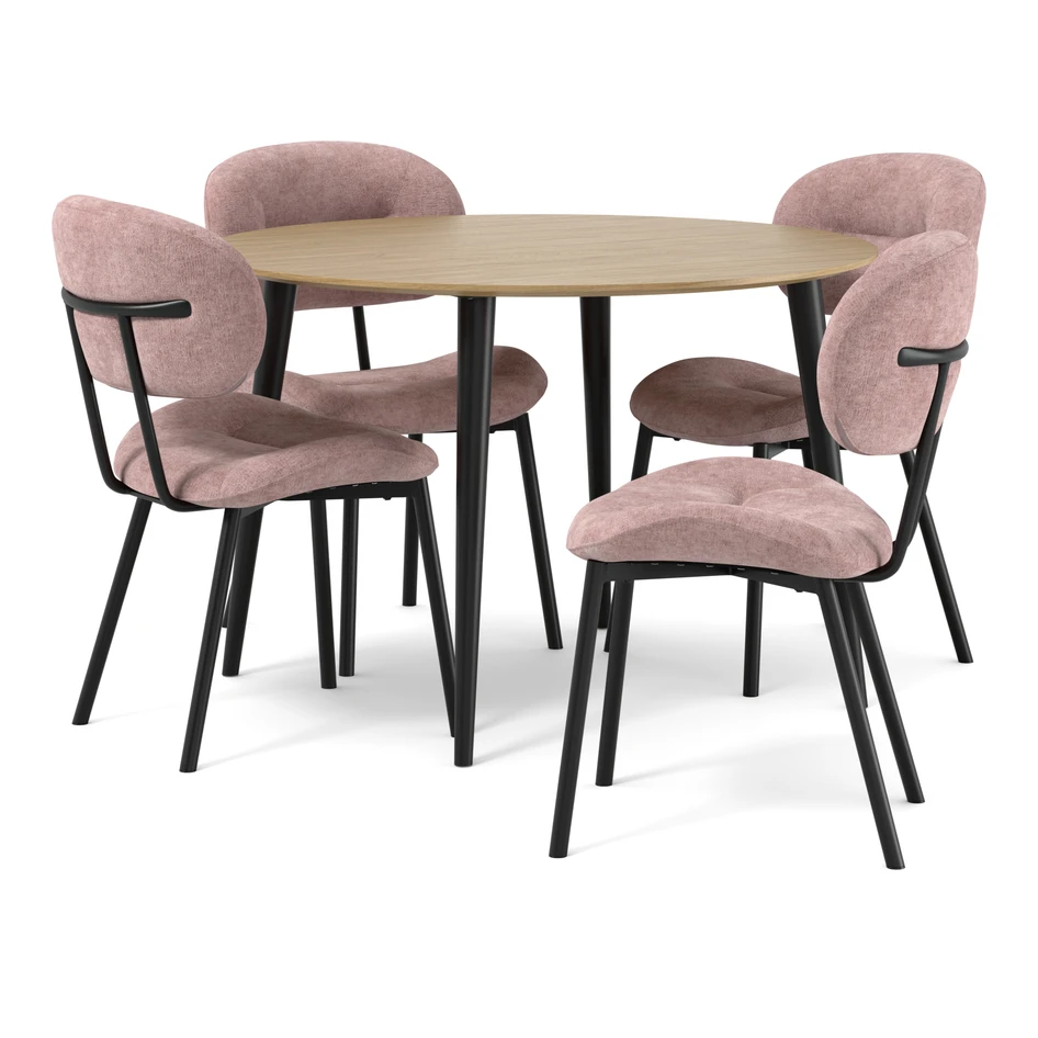 Plaine - Matgrupp med 4 stolar Carol - Rosa