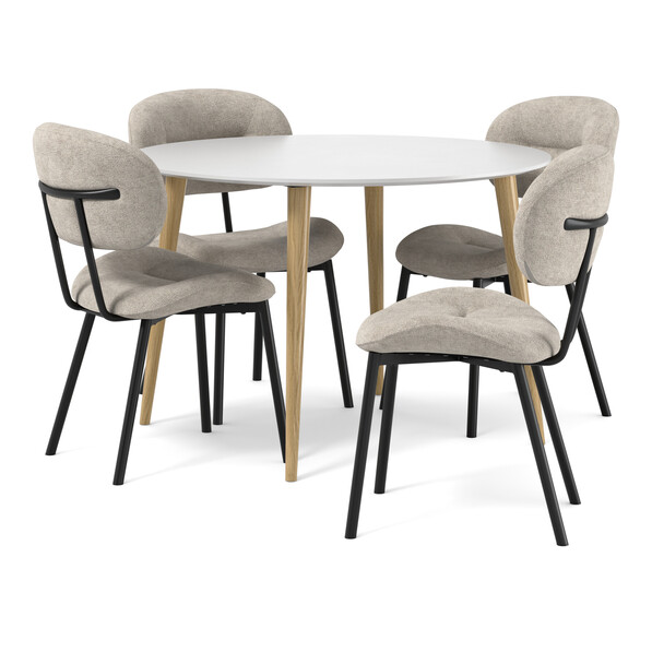 Plaine - Matgrupp med 4 stolar Carol - Beige