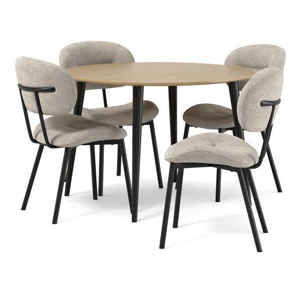 Plaine - Matgrupp med 4 stolar Carol - Beige