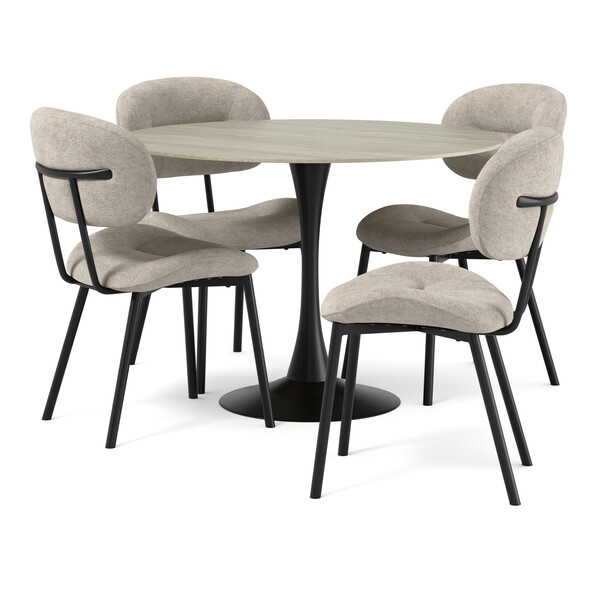 Kali - Matgrupp med 4 stolar Carol - Beige
