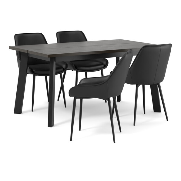 Nomad - Matgrupp med 4 stolar Leon - Brun