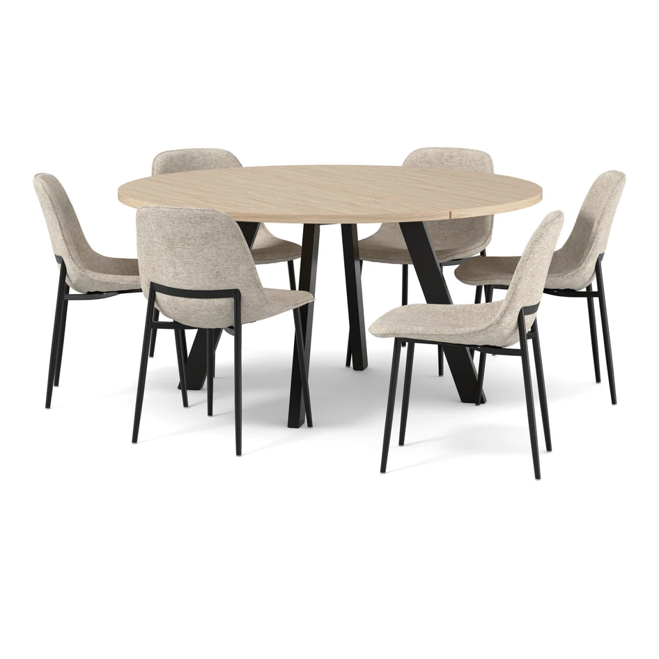 Nomad - Matgrupp med 6 stolar Melic - Beige