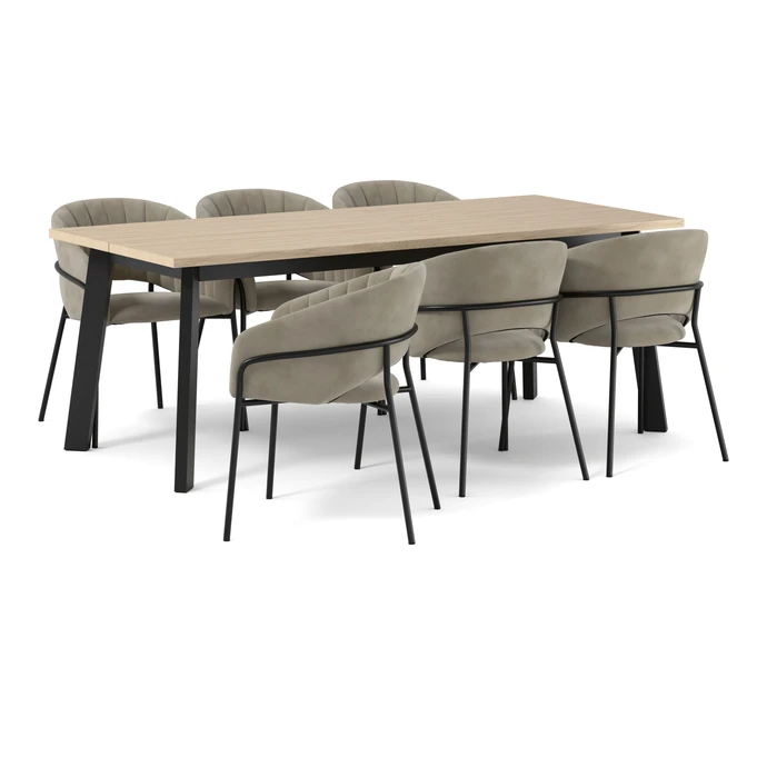 Nomad, Matgrupp med 6 karmstolar Selina