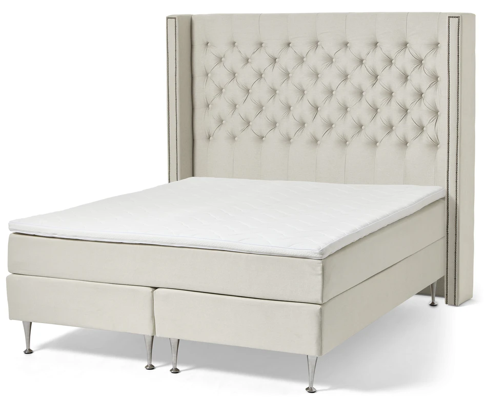 Änga - Kontinentalsäng, dubbelsäng med bäddmadrass - Beige